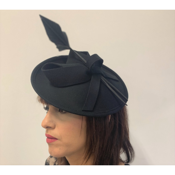 Chapeau Bibi- Serre-tête Zita Feutre Noir - Traclet