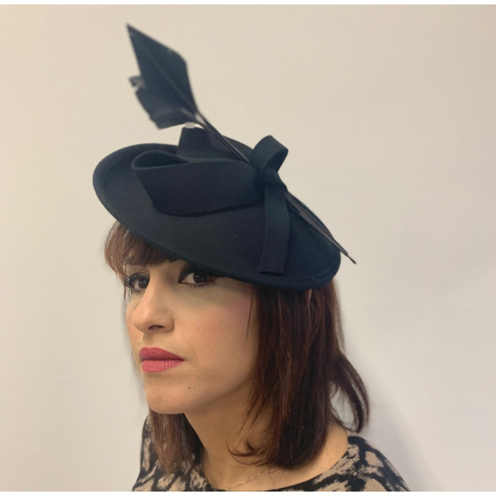 Chapeau Bibi- Serre-tête Zita Feutre Noir - Traclet