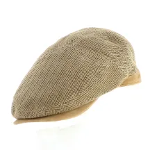 Princeton Flat Cap Beige Chevron Leather - Aussie Apparel Reference: 11483 | Traclet Hat Shop
