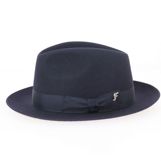 Navy Bogarte Fedora Hat - Flechet