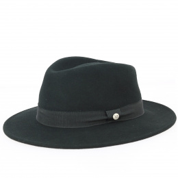 Bari Wool Felt Black Traveler / Fedora Hat - Traclet