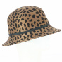 HERTHA Brown Leopard Cloche Hat - Fléchet