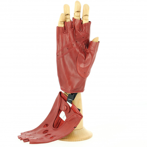 Mitaine / Gants de Conduite Cuir Rouge - Traclet