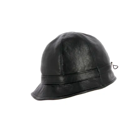 Chapeau Cloche Napoli Cuir Noir- Traclet