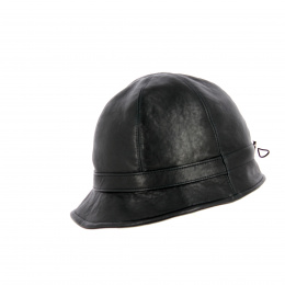 Chapeau Cloche Napoli Cuir Noir- Traclet