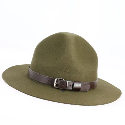 Chapeau Scout Feutre Laine Olive - Guerra 1855 Reference : 11498 | Chapellerie Traclet