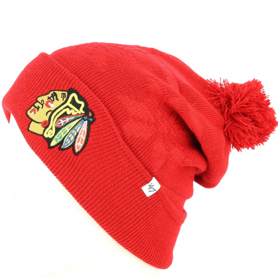 Long Beanie with Pom-pom Chicago Blackhawks - 47Brands