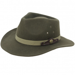Gabiola Olive Wool Felt Traveller Hat - Traclet
