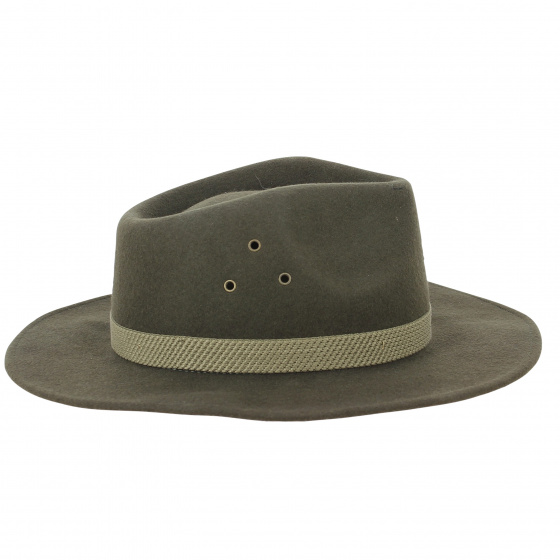 Gabiola Olive Wool Felt Traveller Hat - Traclet Gabiola Olive Wool Felt Traveller Hat - Traclet