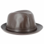 Trilby Brazil Hat Brown Leather - Crambes