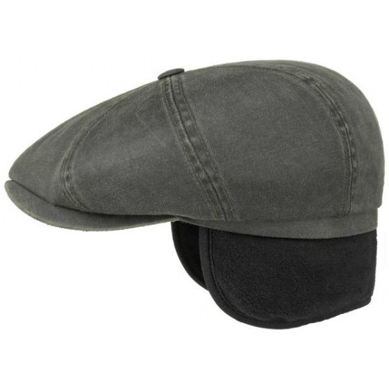 Hatteras Louvain Old Cotton Ear Flaps Olive Cap - Stetson