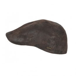Sutton Brown Leather Duck Bill Cap - Hatland