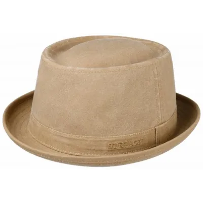 PorkPie Nahuas délavé Beige Coton Biologique - Stetson Reference : 3717 | Chapellerie Traclet