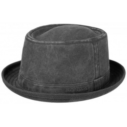 Stetson Black Washed Organic Cotton Porkpie Nahuas Hat