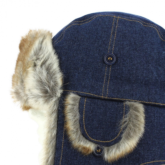 Denim trapper hat
