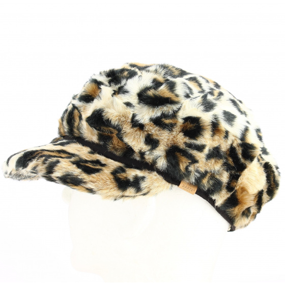 Gypso Newsboy Cap with Leopard Faux Fur - Barts