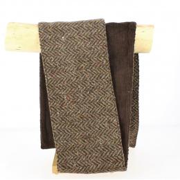 Jerome Donegal Wool Chevron Scarf Brown - Hanna Hats