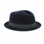Blue Wool Felt Mandai Porkpie Hat - Traclet