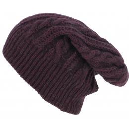 Long Florence Beanie Plum - Traclet