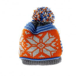 Noah Orange Pompom Beanie - Eisbär