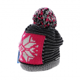 Noah beanie with pink pom-pom - Eisbär