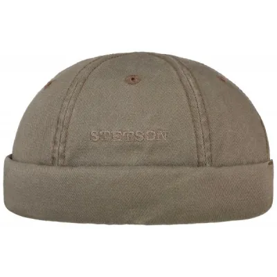 Khaki Cotton Docker Beanie Ocala - Stetson Reference: 11635 | Traclet Hat Shop