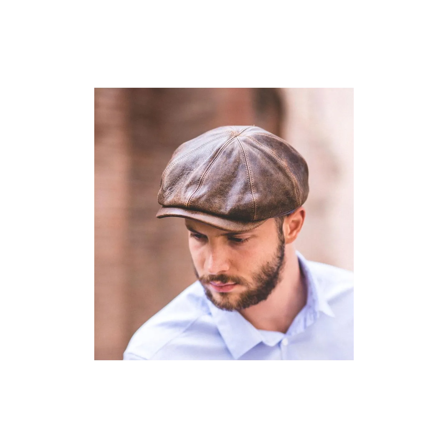 Casquette made in france Houston cuir Vieilli - Crambes