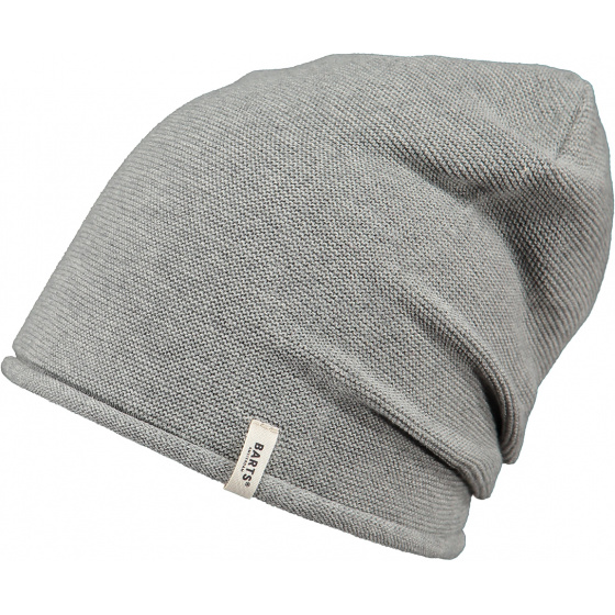 Caiman Long Beanie Grey Cotton- Barts