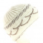 White Angora Granny Beanie