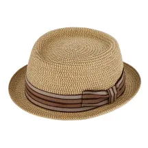 Chapeau PorkPie Palerme Papier Beige - Traclet