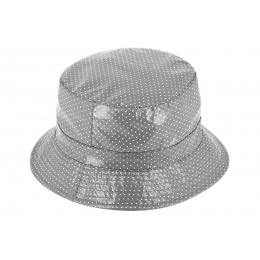Charlotte Polka Dot Rain Bucket Hat in Gray - Traclet