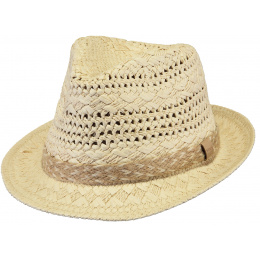 Chapeau Trilby Bobizi Paille Papier Bleu Beige - Barts