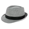 Chapeau Trilby Fonteno Lin Gris & Beige - Marone Reference : 6268 | Chapellerie Traclet
