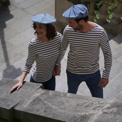Twilight Blue Marinière Beret - the French beret Reference: 11731 | Chapellerie Traclet