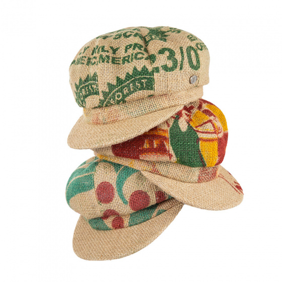 casquette gavroche Cappuccino toile de jute- ReHats