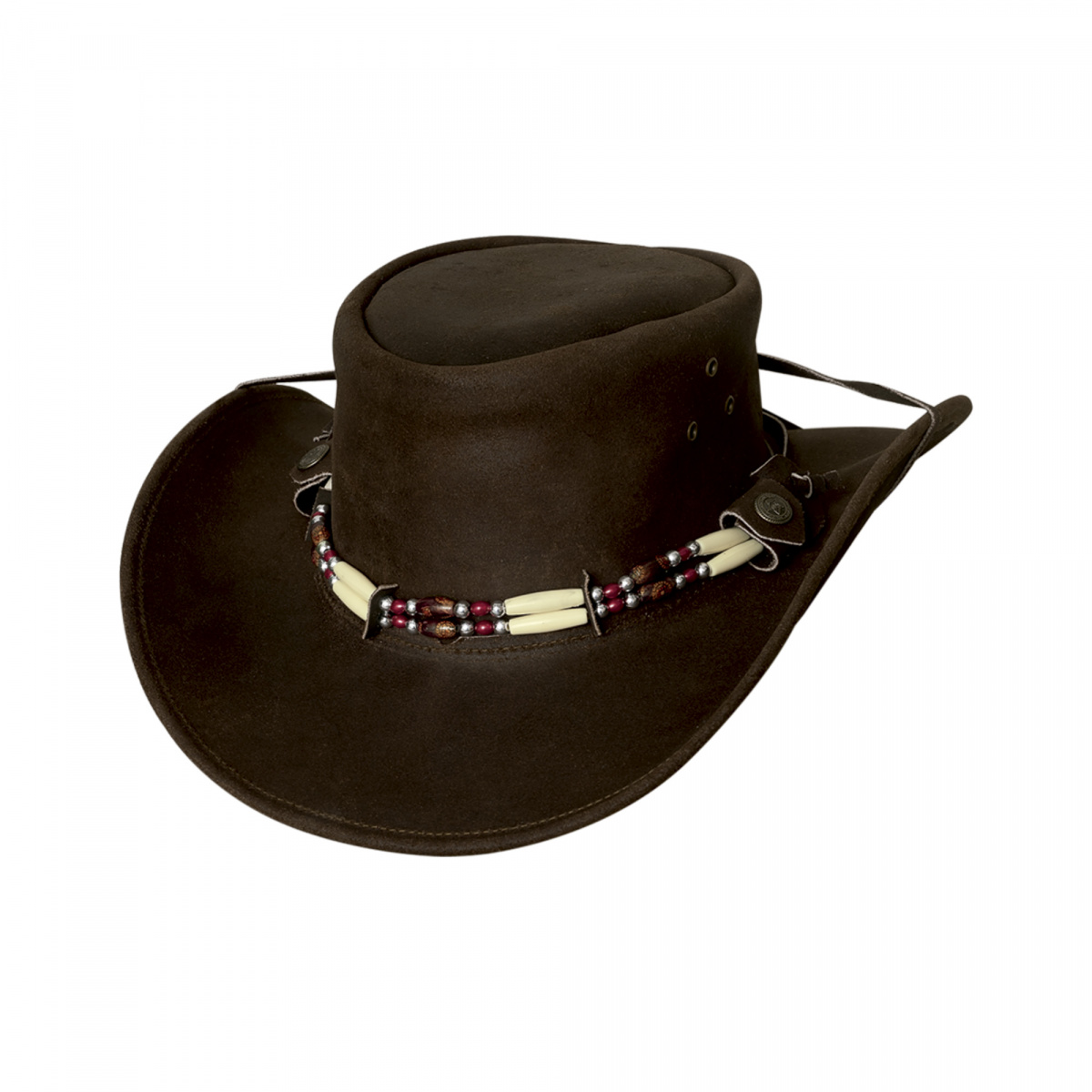 Chapeau En Cuir Marron Traveller Classe Kodiak - Aussie Apparel Taille L - Neuf Avec étiquettes