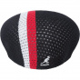 Mesh-Stripe 504 Flat Cap Black - Kangol