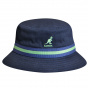 Navy Cotton Stripe Lahinch Bucket Hat - Kangol