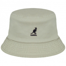 Beige Washed Cotton Bucket Hat - Kangol