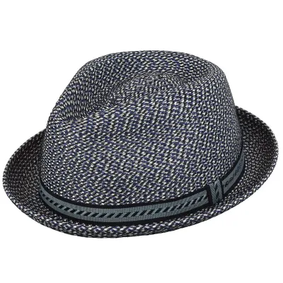 Mannes Trilby Hat / PorkPie Hat Navy - Bailey
