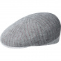 Grey Linen Lipsey Flat Cap - Bailey