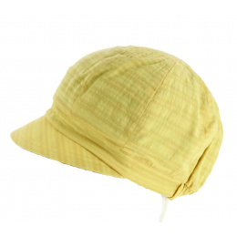 Reversible Newsboy Cap Cubes Yellow Cotton - Traclet