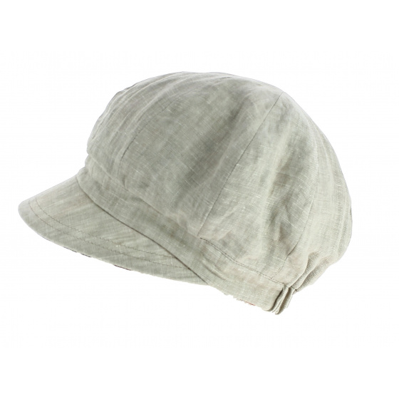 Elorine Reversible Linen Newsboy Cap - Traclet