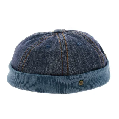 Bonnet docker - Casquette sans visière bleu jean
