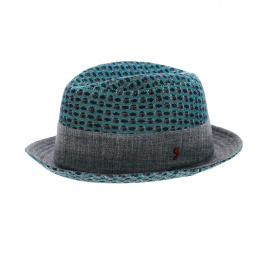 Green and grey Trilby hat