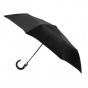 Black Folding Mini Umbrella with curved handle - Piganiol
