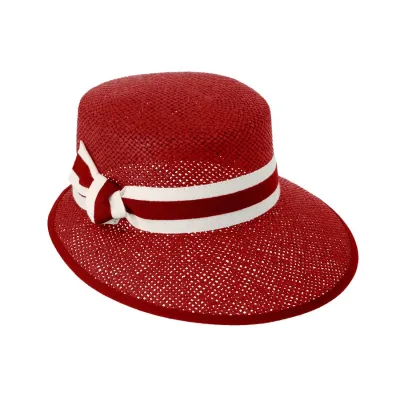 Casquette visière Brescia Paille Rouge - Traclet Reference : 9641 | Chapellerie Traclet
