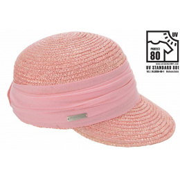 Natural Straw Cap Pink - Seeberger