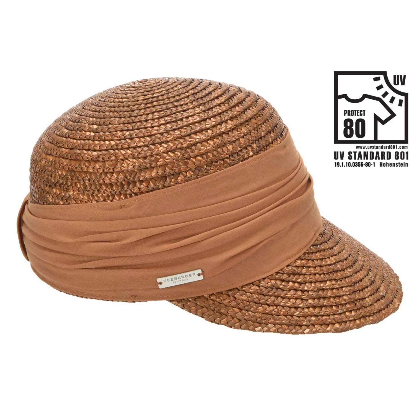 Casquette Paille Naturelle Cuivre - Seeberger Reference : 11894 | Chapellerie Traclet