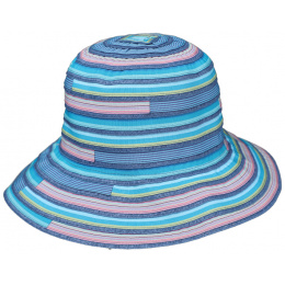 Nathalie Turquoise Fabric Wide-Brimmed Hat - Traclet
